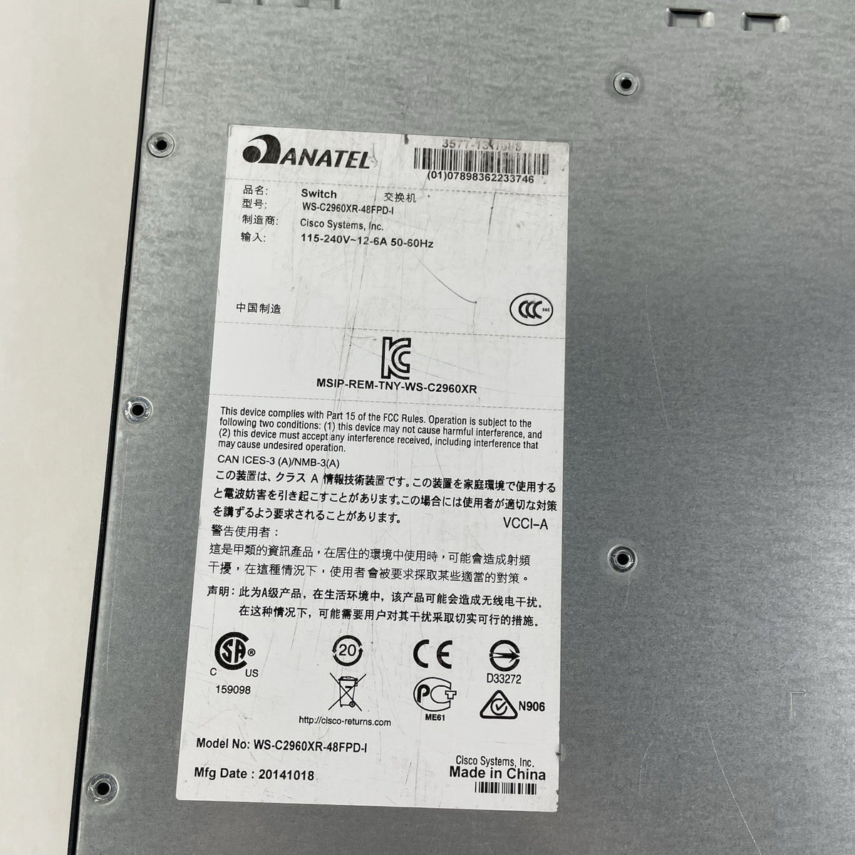 Cisco Catalyst WS-C2960XR-48FPD-i 48-Port Switch 1x PSU - Tested13
