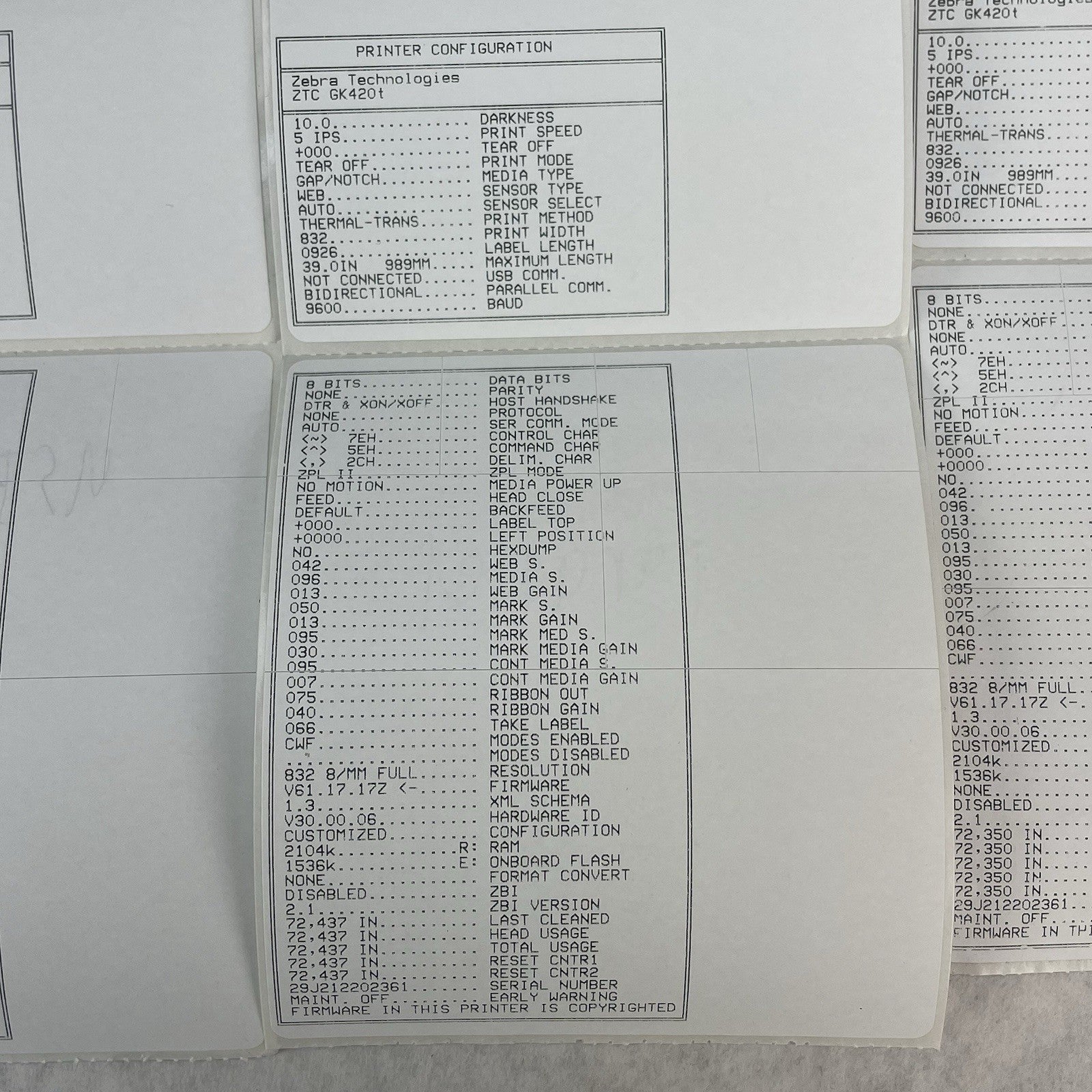 Zebra GK420T Thermal Label Printer Desktop USB Barcode Printer Tested11