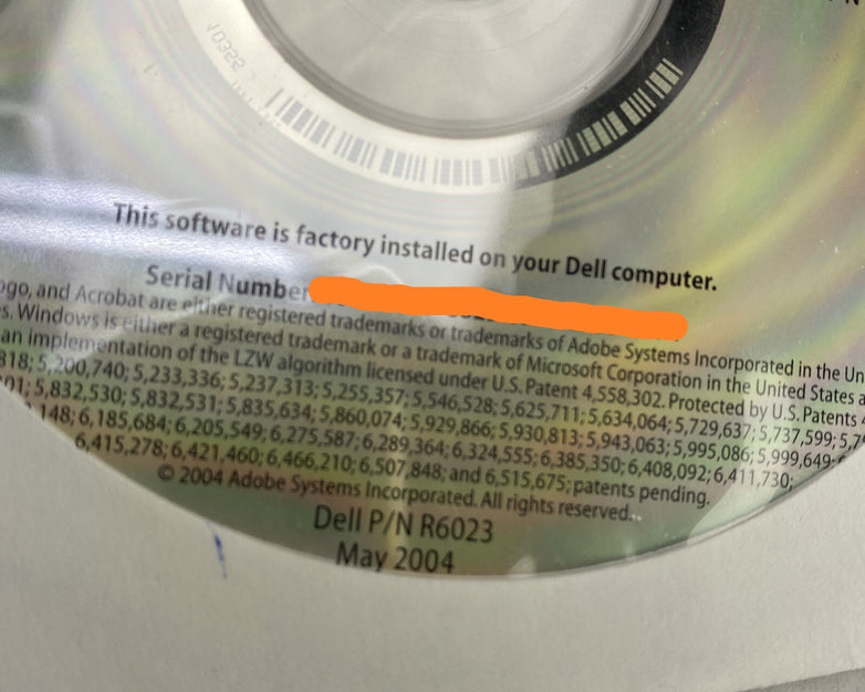 Adobe Acrobat Elements 2004 Recovery Replacement Software for Dell R6023 0C6554