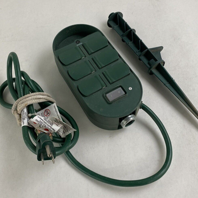 Power Stake Outdoor 6 Outlet Model SP-041 15A 125VAC 60Hz 1875W Tested