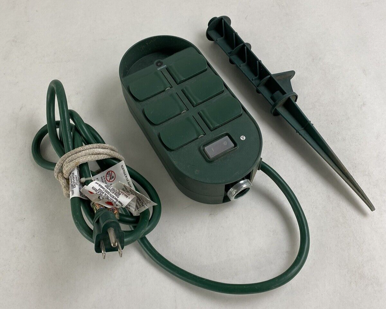 Power Stake Outdoor 6 Outlet Model SP-041 15A 125VAC 60Hz 1875W Tested