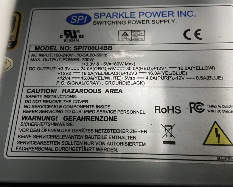Advantech HPC-7320MB 3U ATX/E-ATX MB Chassis Sparkle Power SPI700U4BB 700W PSU