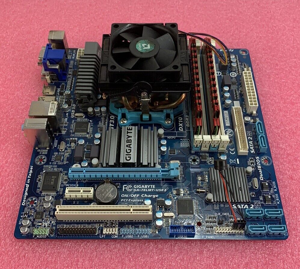 Gigabyte GA-78LMT-LSB3 Motherboard AMD FX-4170 4.2GHz 4GB RAM w/Shield