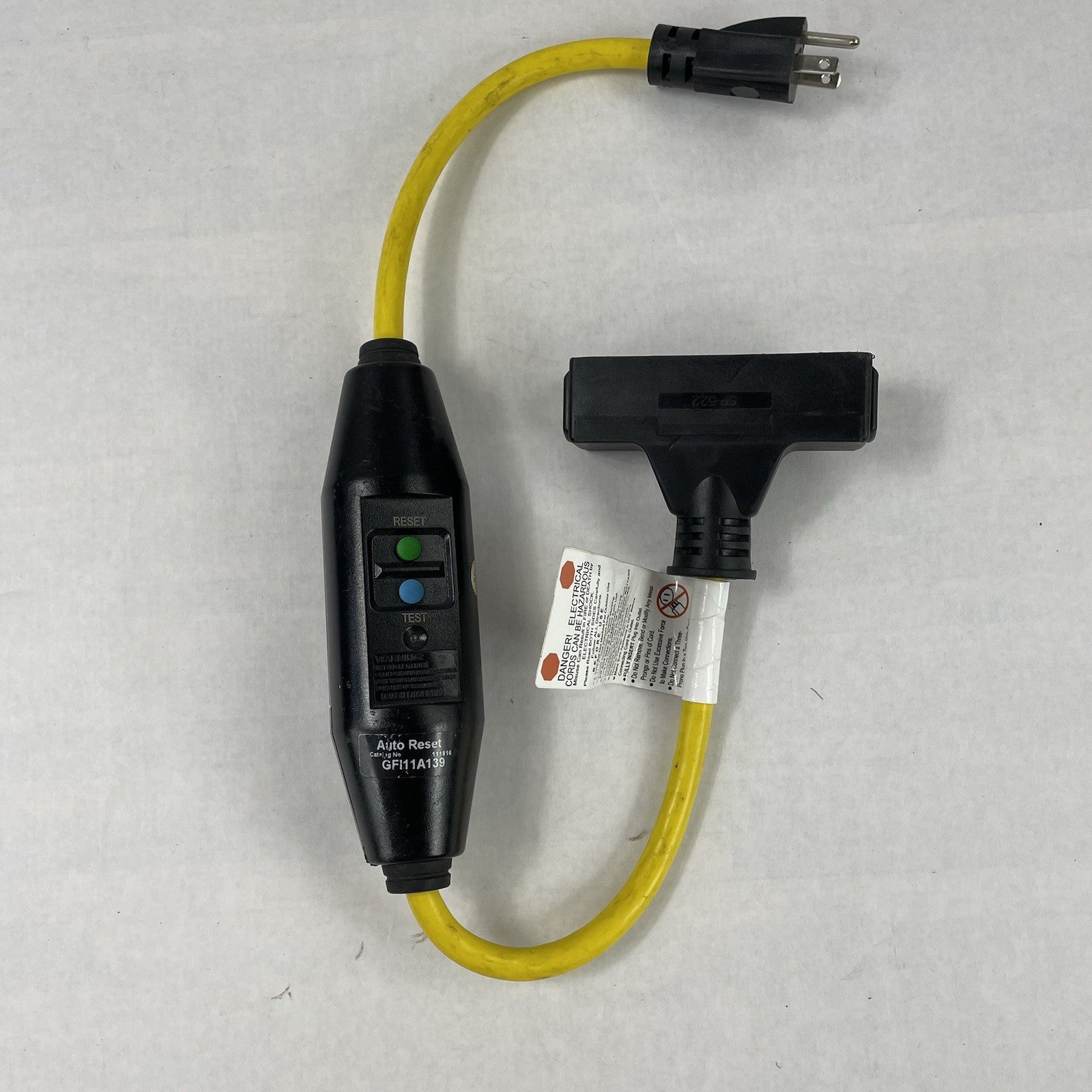 Cooper In-Line 2ft Portable GFCI 12/3 Cordset 3R 15A 120V S-TAP AUTO GFI11A139