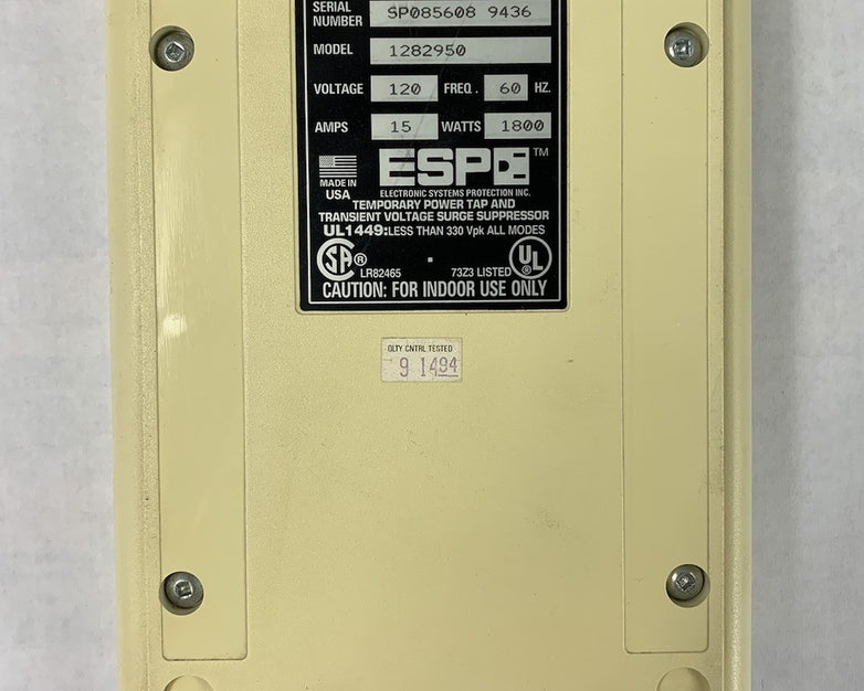 Electronic Systems Protection 1282950 Temporary Power Tap and Surge Suppressor