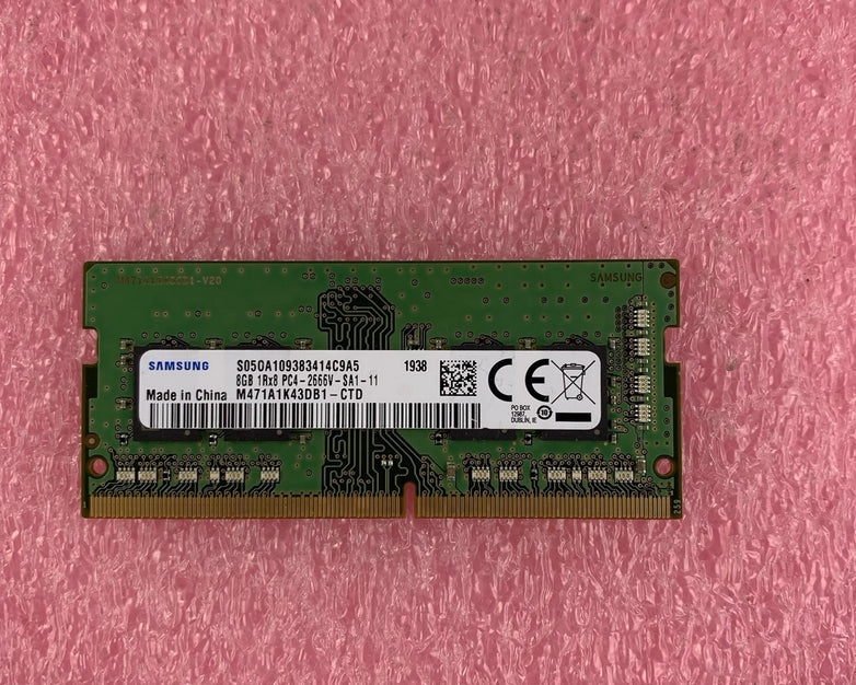 Samsung 8GB 1Rx8 PC4-2666V-SA1-11 Laptop Ram  M471A1K43DB1-CTD