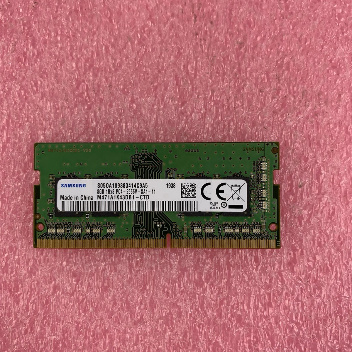 Samsung 8GB 1Rx8 PC4-2666V-SA1-11 Laptop Ram  M471A1K43DB1-CTD6