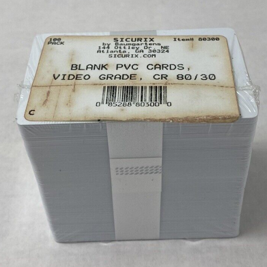 Lot of 2 Sicurix by Baumgartens 100 Pack Blank PVC Cards Video Grade CR 80/30