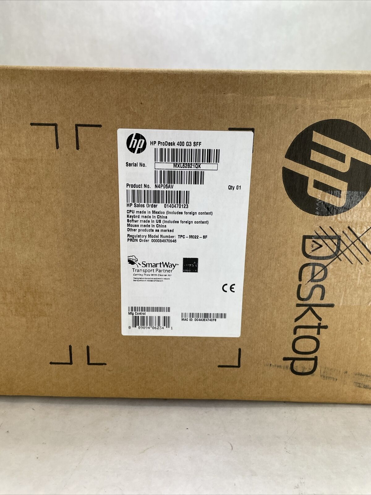 HP ProDesk 400 G3 SFF Intel Core i5-6500 3.2GHz 4GB RAM No HP ProDesk 400 G3 SFF Intel Core i5-6500 3.2GHz 4GB RAM No