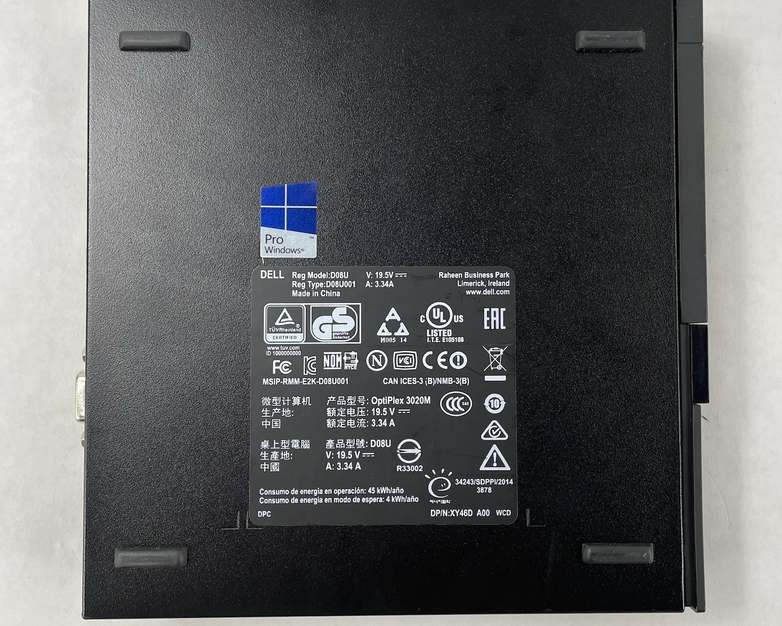 Dell Optiplex 3020M Micro i3-4160T 3.10 GHz 8 GB RAM No W/AC SSD/OS