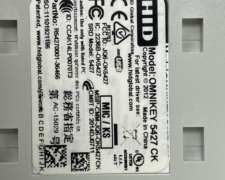 HID OMNIKEY 5427 G2 USB 2.0 Contactless Smart Card Reader