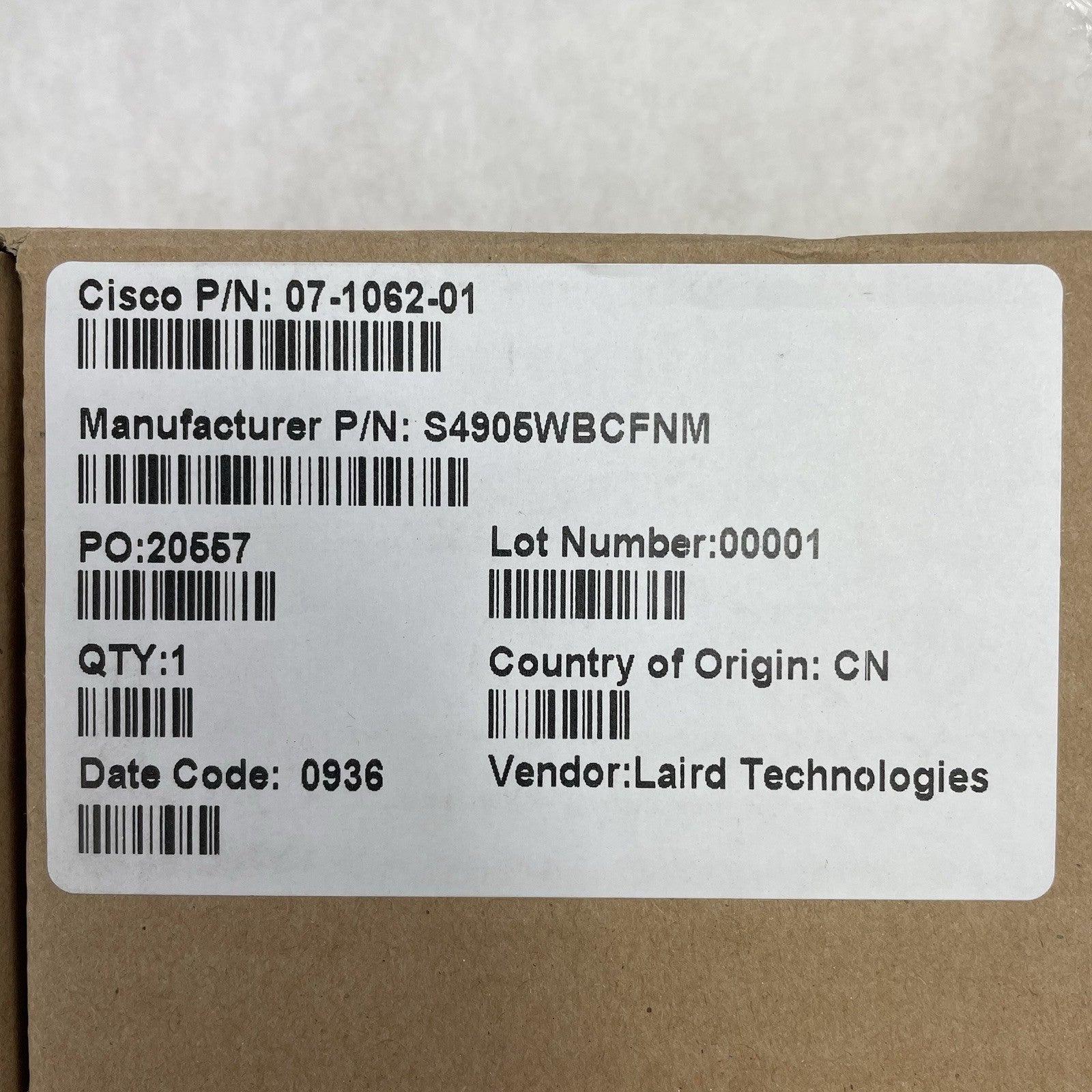 Cisco AIR-ANT5180V-N 8.0 DBI Omni Directional Antennas