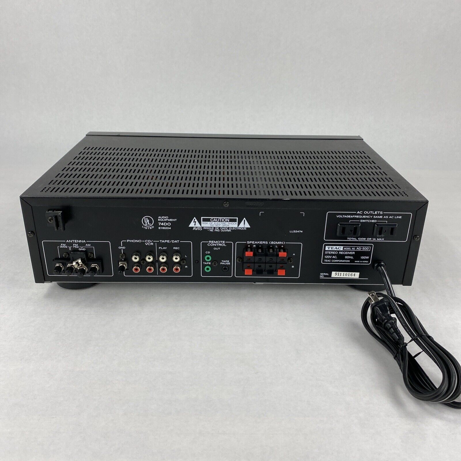 TEAC AG-500 AM/FM Stereo Receiver - No Remote