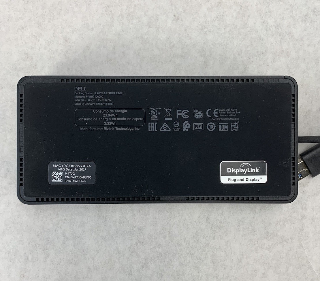 Dell D6000 19.5V 6.7A Universal Docking Station9