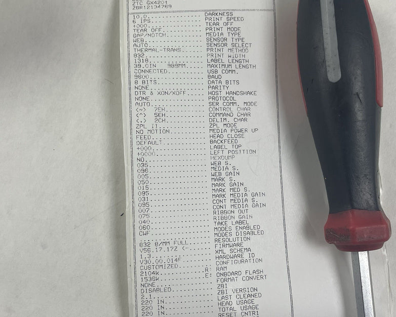 Zebra GX420T Thermal Label Printer 25,400,089pgc Parts or Repair