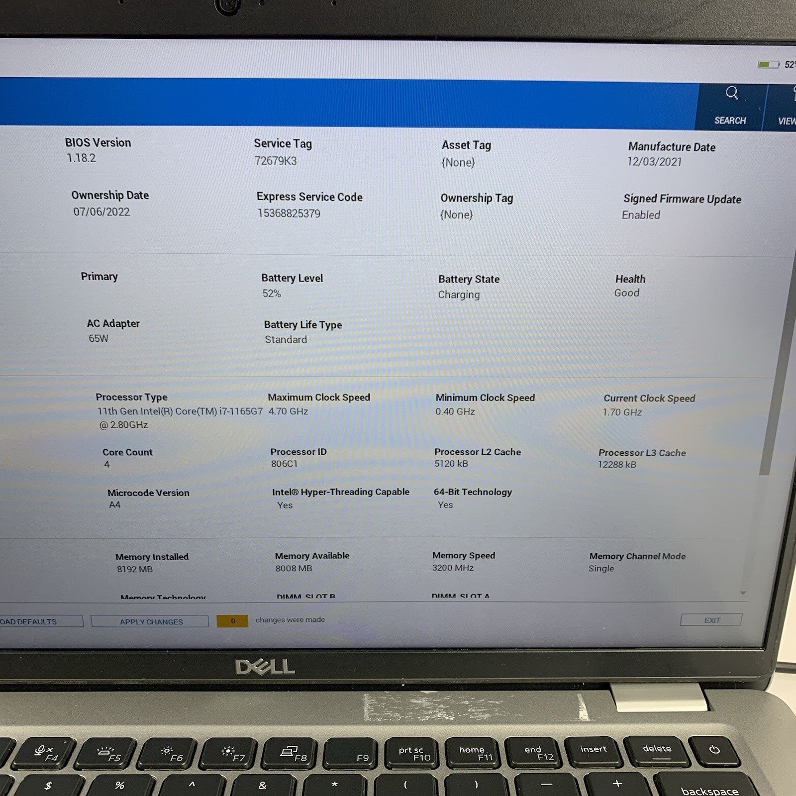 Dell Latitude 5420 14" Laptop i7-1165G7 2.8 GHz 8 GB Ram No OS/SSD/AC Bezel Peel2