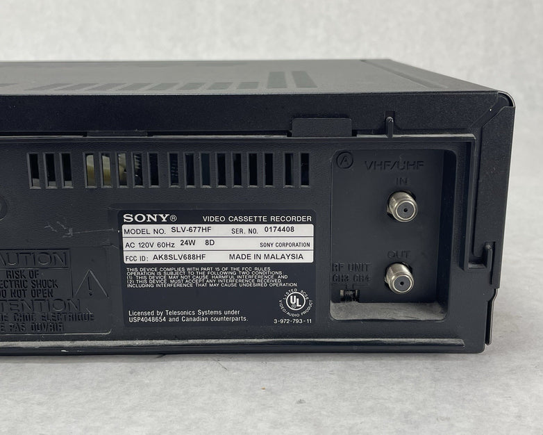Sony SLV-677HF VCR 4-Head Hi-Fi Stereo VHS Player Recorder With Remote Works