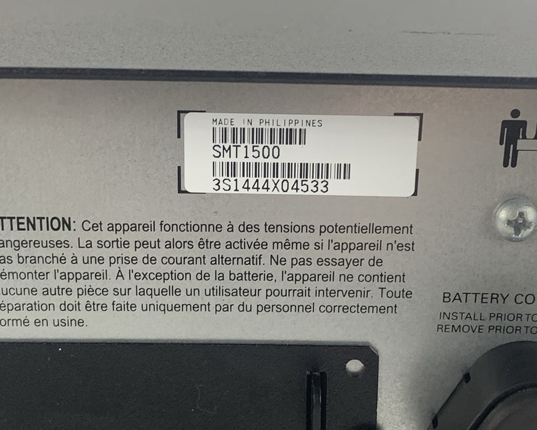 APC Smart-UPS SMT1500 LCD 1000W 1500VA 120V Tested Missing Screw No Battery