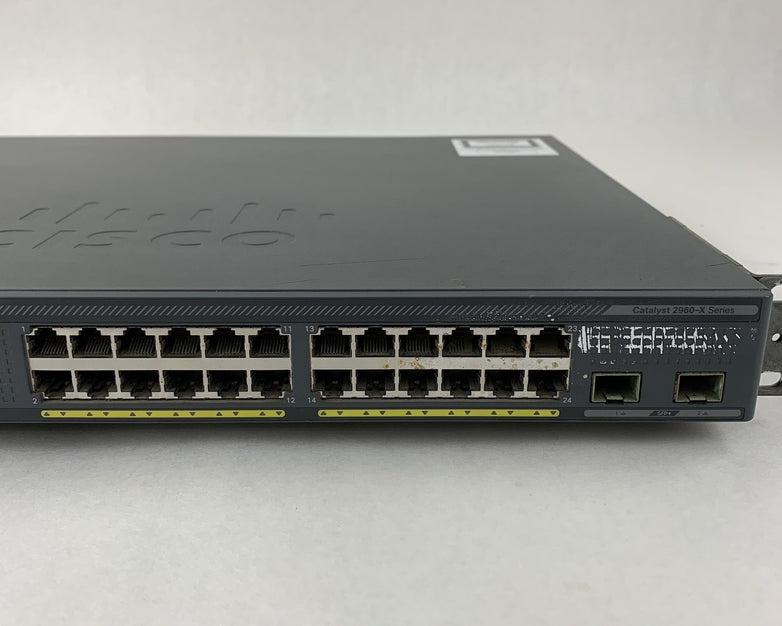 Cisco Catalyst WS-C2960X-24PD-L GigE PoE Switch w/ Stack Card Tested Reset