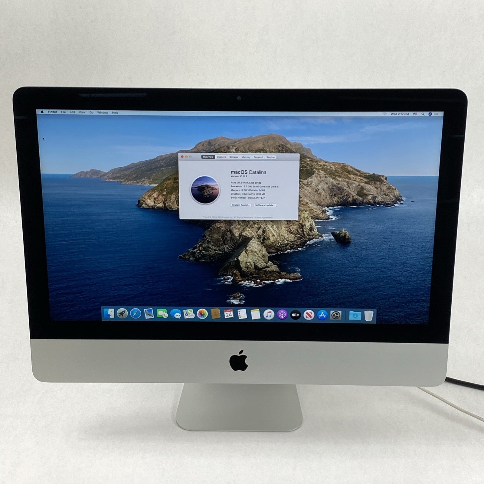 Apple A1418 iMac 21.5" 2013 2.7GHz Core i5 8GB RAM 250GB SSD macOS 10.15.80