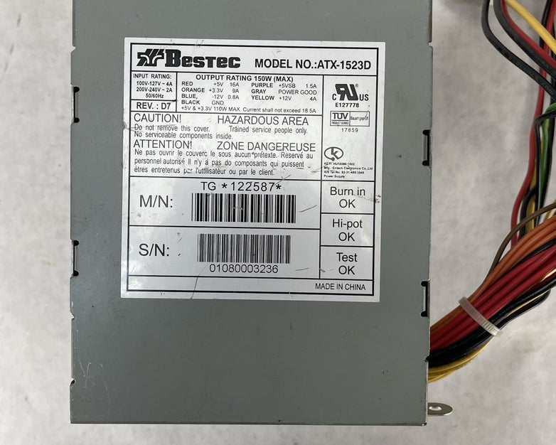 Bestec ATX-1523D Power Supply 110W HP 5185-2917