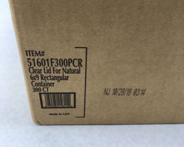 Sabert 54127FSAM 7.5" X 12.5" Plastic Lids Clear Rectangular 300 Pack