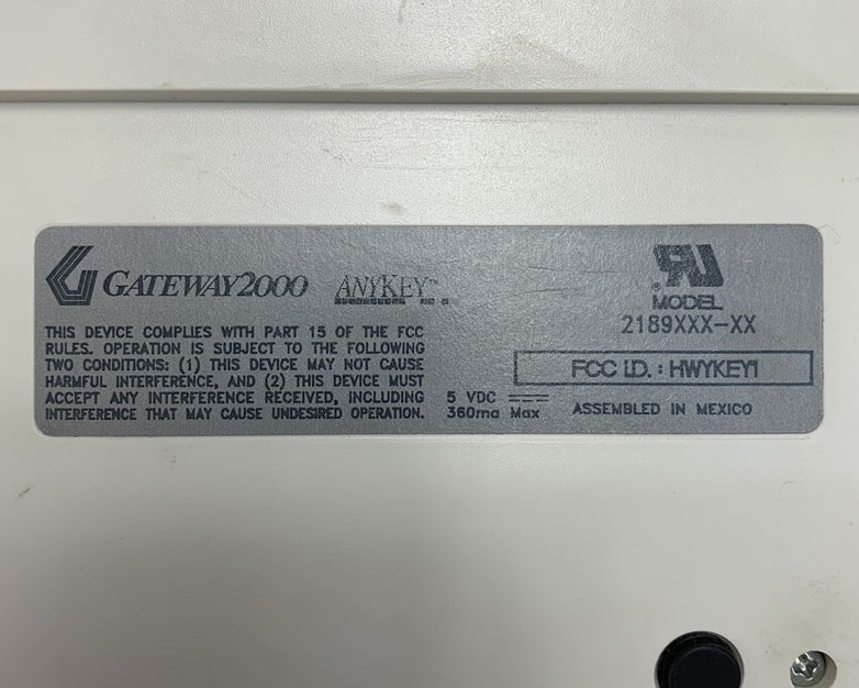 Gateway 2000 AnyKey 2189014-00-211 Vintage Mechanical Keyboard - Bad Spacebar