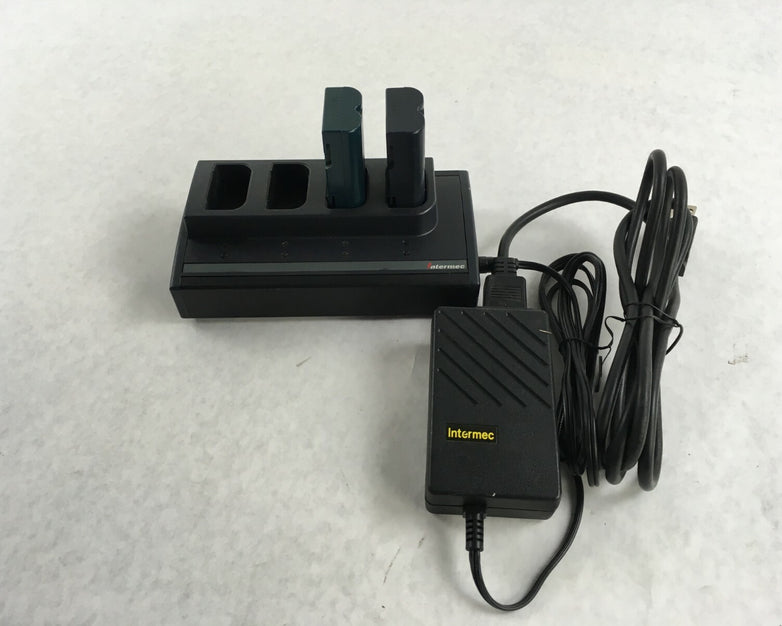 Intermec Z2400 4 Bay Four Slot Battery Charger Charging With 2 7.4V Batteries