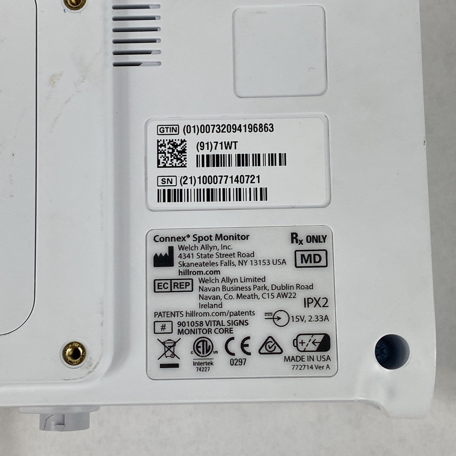 Welch Allyn 71WT Connex Spot Monitor w/ 7000-APM Accessory Power Management12