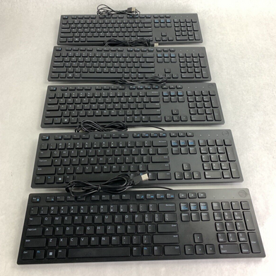 Lot of 5 Dell KB216 Wired Keyboard Black