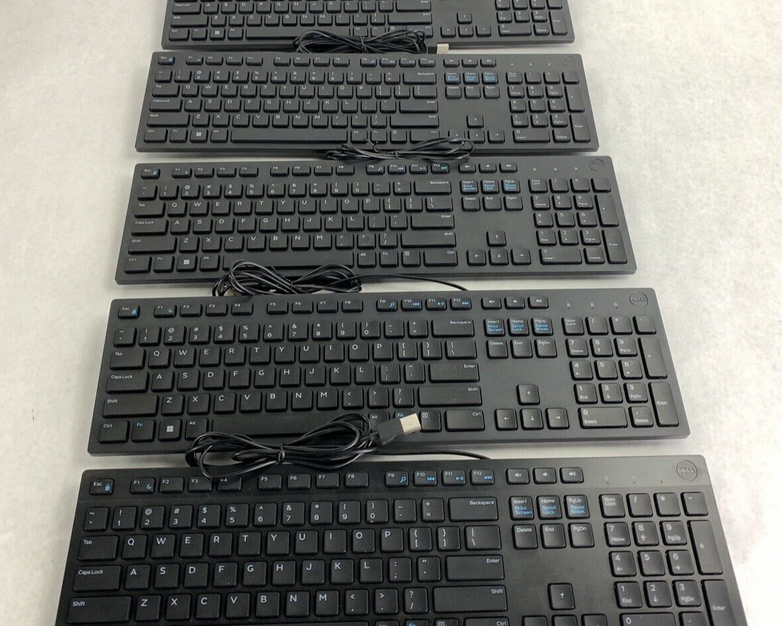 Lot of 5 Dell KB216 Wired Keyboard Black