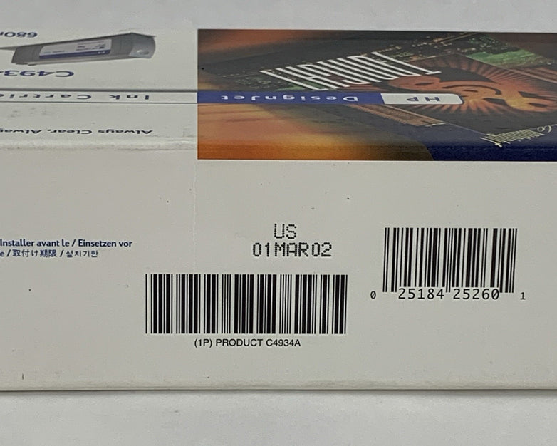 HP C4934A 81 DesignJet Light Cyan Dye Ink Cartridge New OEM Sealed in Box