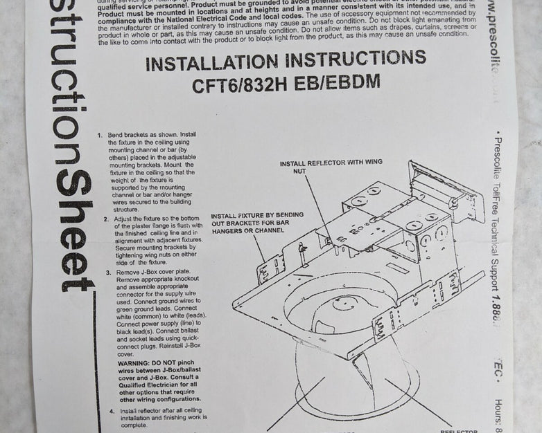 Hubbell Lighting Prescolite Horizontal Lamp Housing and Reflectors