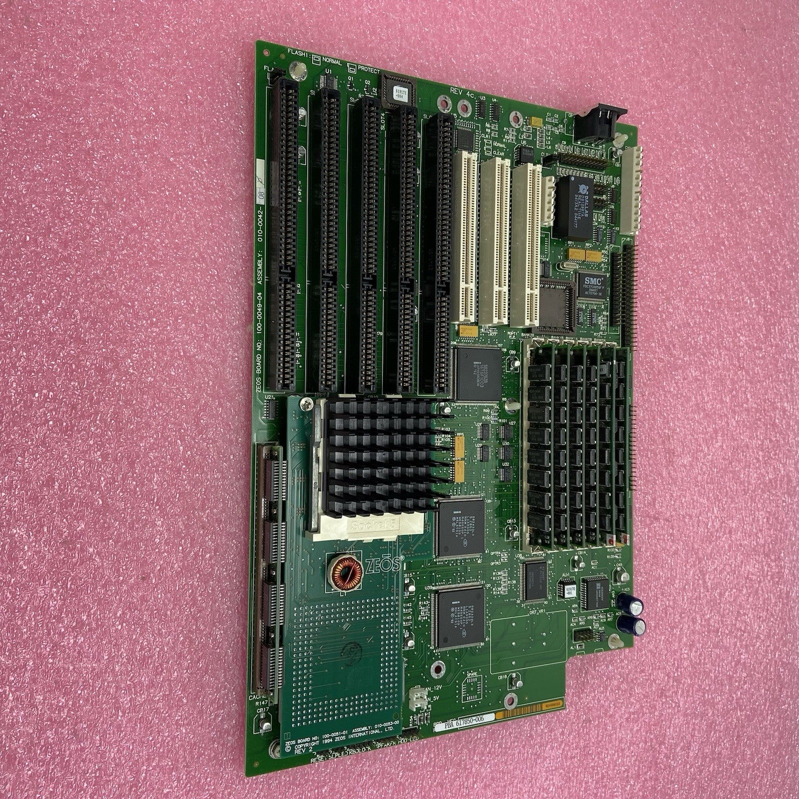 Vintage Zeos Pantera PBA 617850-006 Motherboard Pentium 90MHz 47MB RAM 5X ISA4