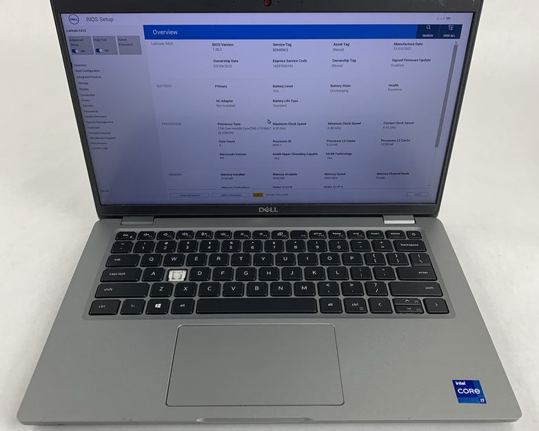 Dell Latitude 5420 14" Laptop i7-1165G7 2.8 GHz 8 GB Ram No OS/SSD/AC No S Key