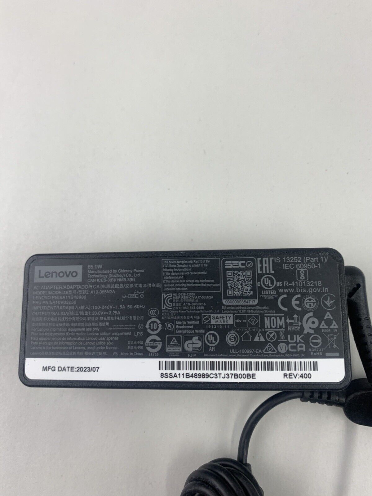 Mixed Lot of 4 Lenovo PA-1650-72 PA-1850-74 A19-065N2A AC Adapter
