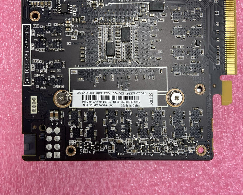 Zotac Nvidia GeForce GTX 1060 6GB GDDR5 Graphics Card ZT-P1060A-10L