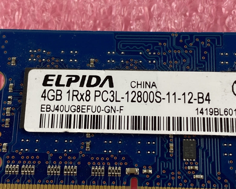 Elpida 4GB DDR3L PC3L-12800S Laptop Memory Ram EBJ40UG8EFU0-GN-F - Lot of 4