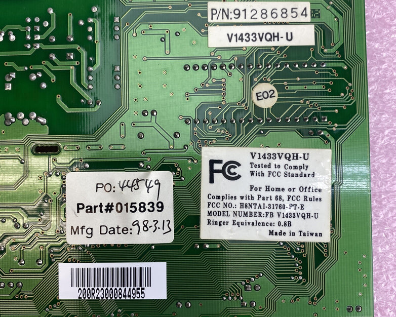 Dynamode V1433VQH-U 8-Bit ISA 33.6Kbps V.34 Voice Modem Card