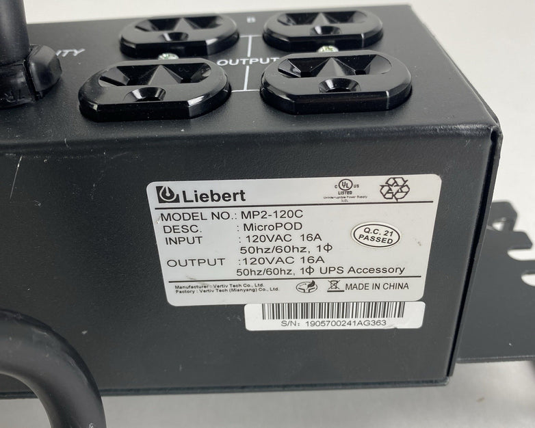 Vertiv MP2-120C Liebert Micro POD AC Power System