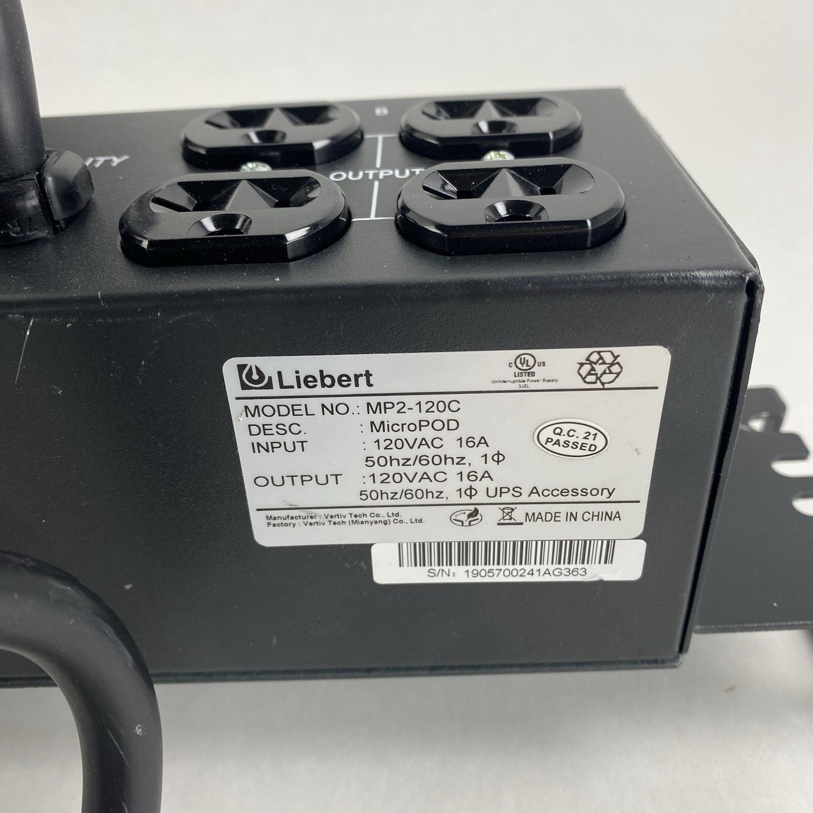 Vertiv MP2-120C Liebert Micro POD AC Power System5