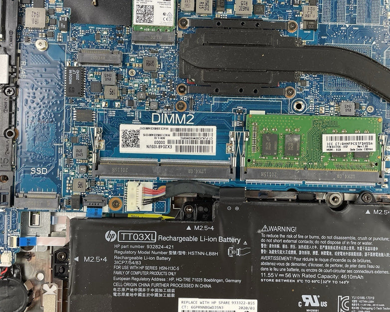 HP EliteBook 850 G6 15.6" i5-8365U 1.60 GHz 8 GB RAM No SSD/OS/AC - Bottom Latch