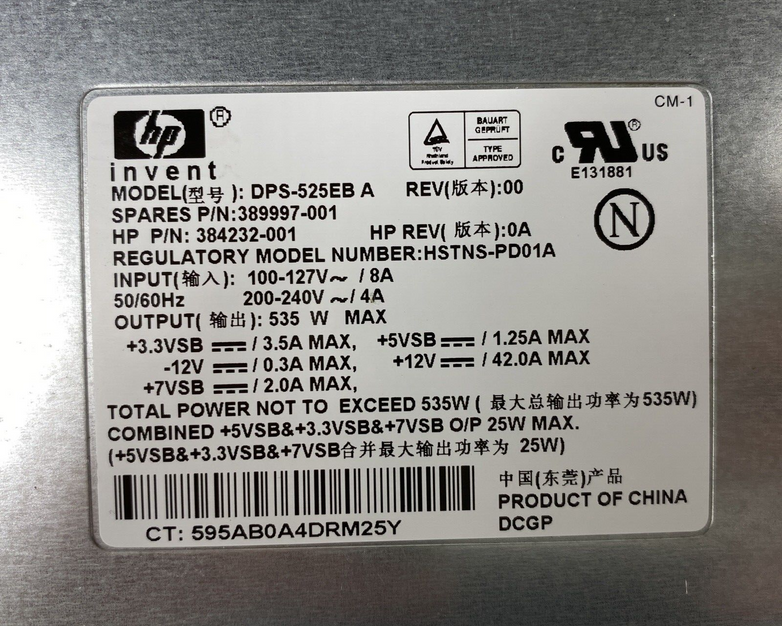 HP DPS-525EB A PSU Power Supply Proliant 389997-001 HSTNS-PD01A