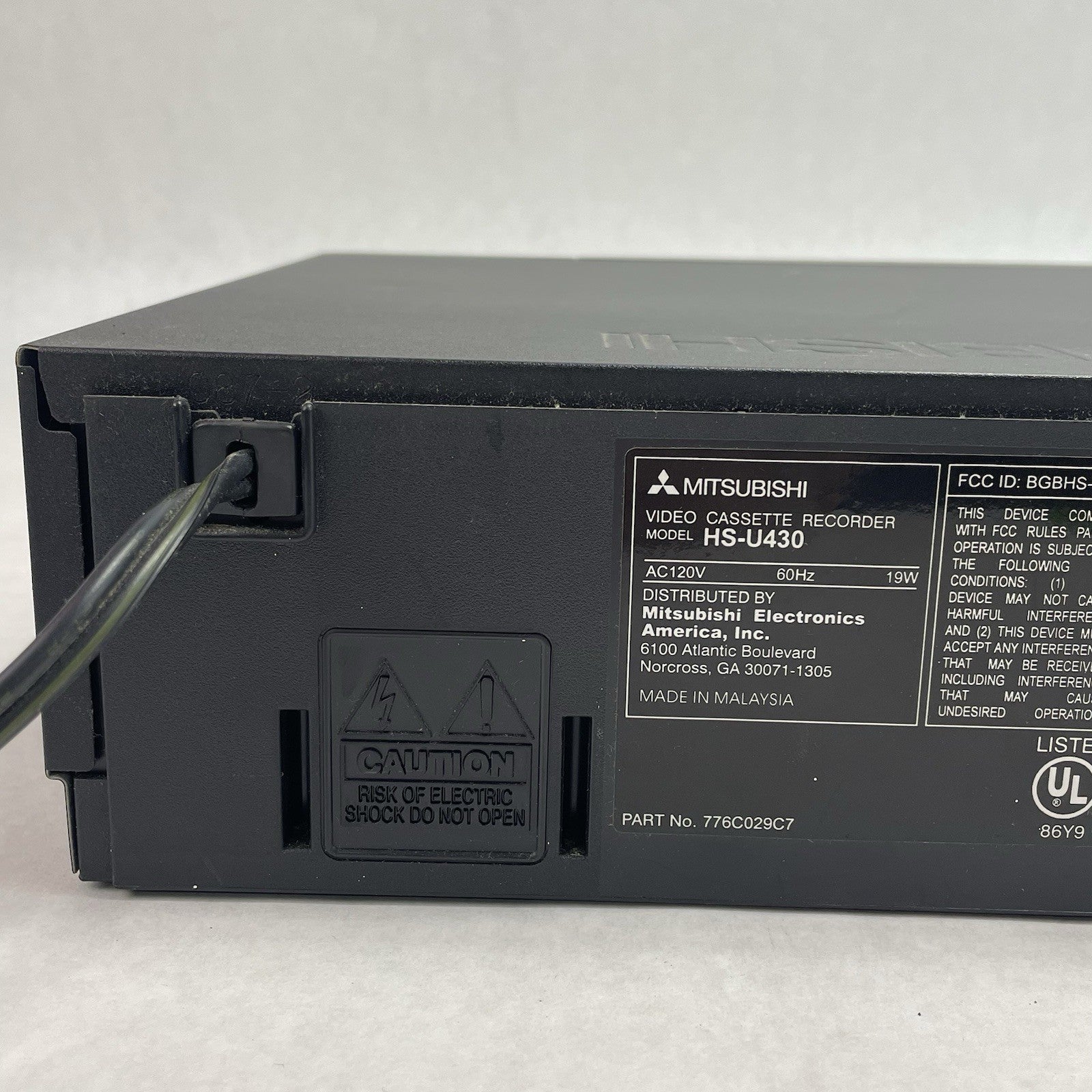 Mitsubishi HS-U430 VCR VHS Hi-Fi Stereo Recorder7