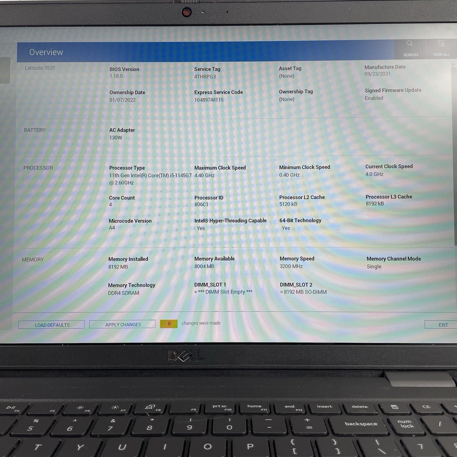 Dell Latitude 3520 15.6" i5-1145G7 2.60 GHz 8 GB RAM No SSD/OS/AC/Batt - READ3