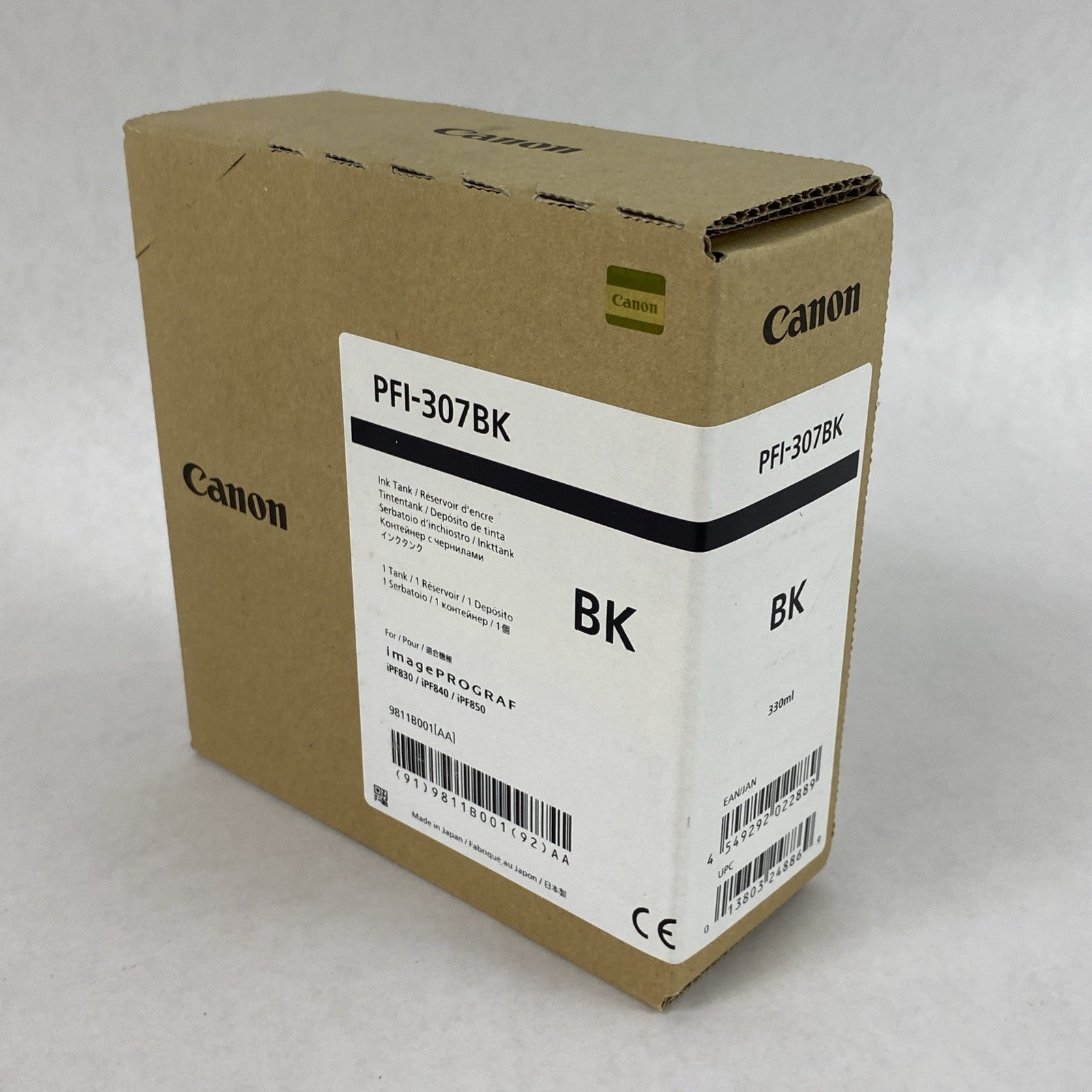 Canon PFI-307BK OEM Black Ink Tank for ImagePROGRAF iPF830/840/850 Exp 11/20232