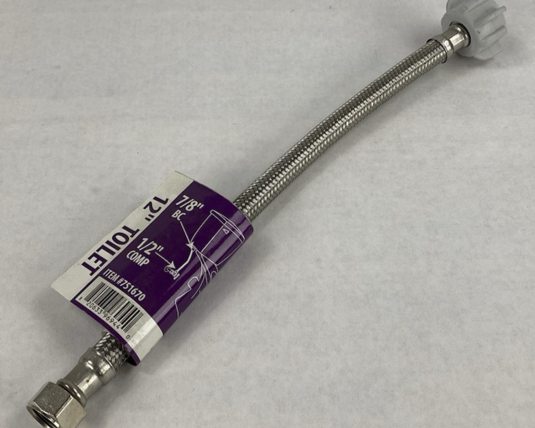 Homewerks Worldwide 12" 7/8" BC 1/2" Comp Toilet Hose Lot of 7