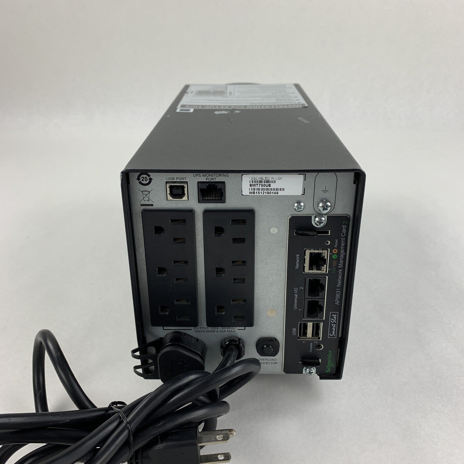 APC SMT750US Smart-UPS 750 Tower UPS No Batteries Tested