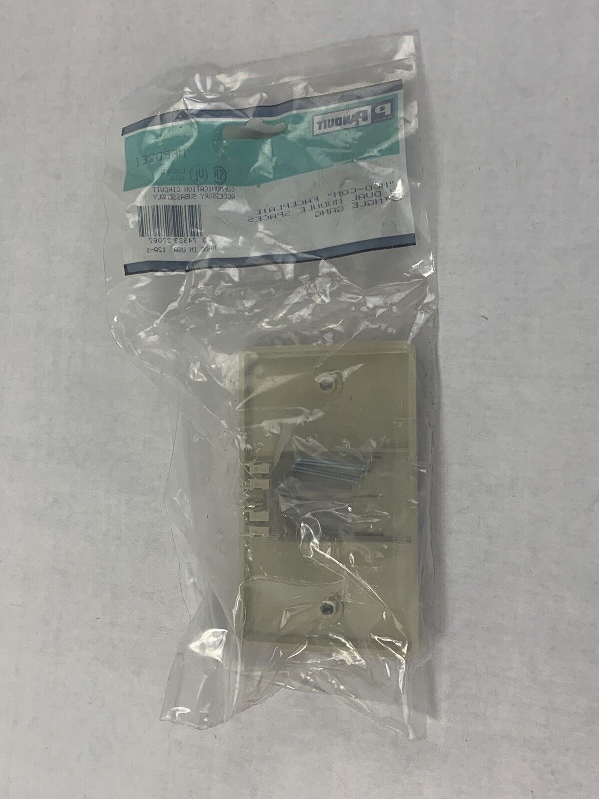 Panduit MFPD2EI MINI-COM Faceplate 1-Gang, 2-Module 2 Port Ivory