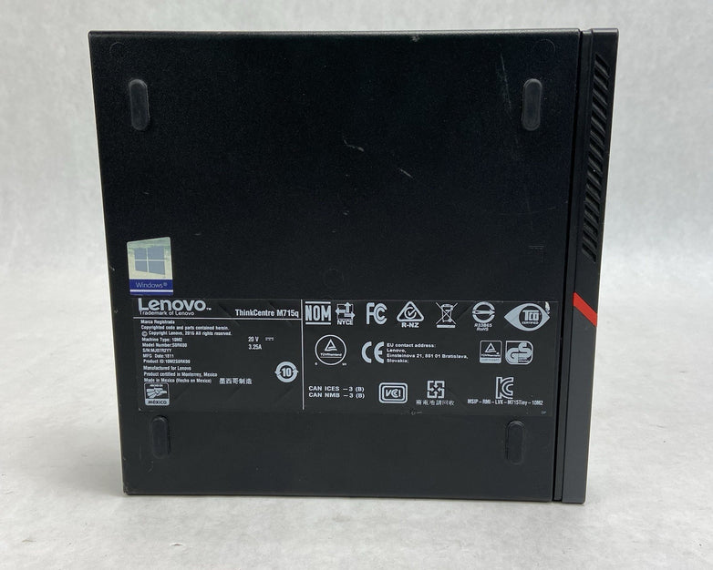 Lenovo ThinkCentre M715Q Micro AMD Pro A6-9500E 3GHz 4GB RAM No ACHDDOS